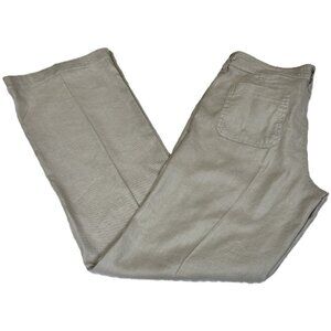 NYDJ Women's Size 4 Beige Linen Blend Straight Leg Pants Made in USA